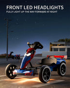 6V Spider Electric Go Kart Foldable Ride On Toy with LED Headlights and Safty Belt For Kids