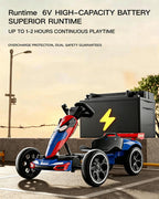 6V Spider Electric Go Kart Foldable Ride On Toy with LED Headlights and Safty Belt For Kids