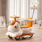6V Unicorn 4-in-1 Kids Electric Car Bluetooth Ride-On Toy Detachable Push Handle with Music Light