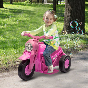 6V Electric Ride-On Bubble Motorcycle for Kids 3-Wheeled Electric Bike with Big Headlight & Music