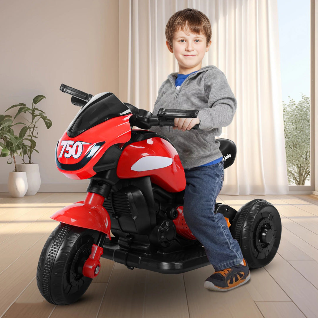 6V Kids Electric Tricycle 3-Wheel Ride-On Motorcycle with Headlights and Sound Effects