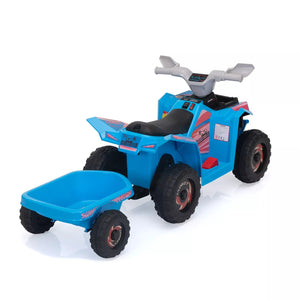 6V Kids Ride-On ATV with Detachable Trailer – Electric Quad for Ages 3-6, Bluetooth, Music, & Safe Design