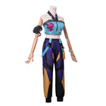 Pop Star Costume Blue Cosplay Suit Tops Pants ans Accessories Full Set for Kids Adults