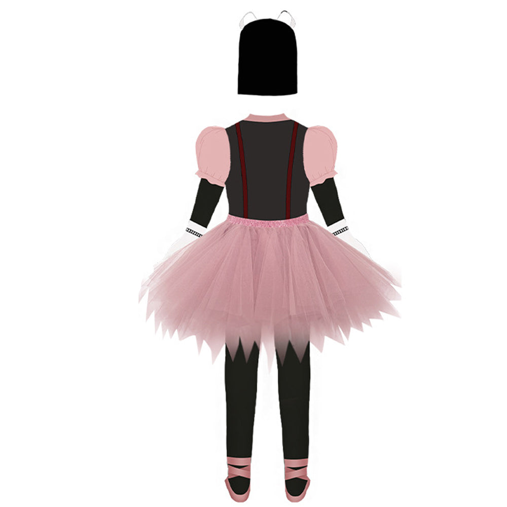 Kids 2024 Movie If Blossom Costume Pink Butterfly Jumpsuit Mini Tutu Dress and Helmet for Cosplay