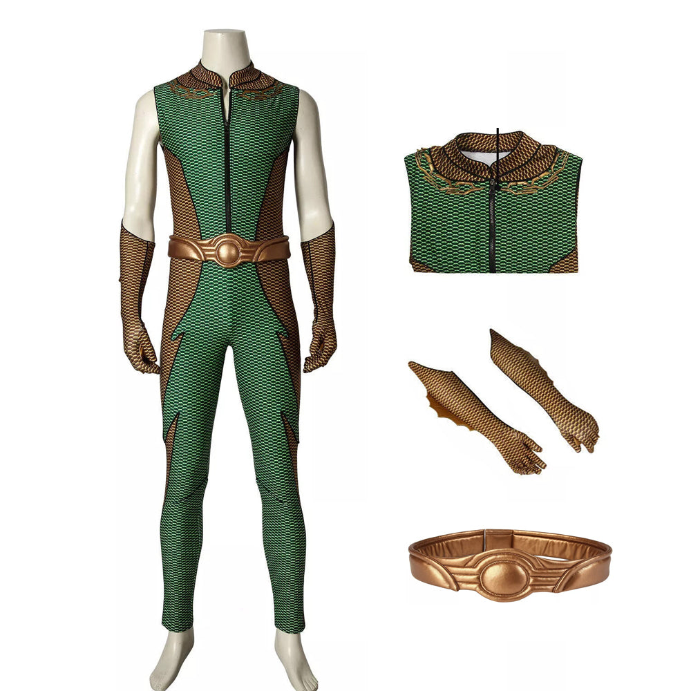 Lord of the Seven Seas Costume Adults Superhero Jumpsuit Gloves and Belt Suit