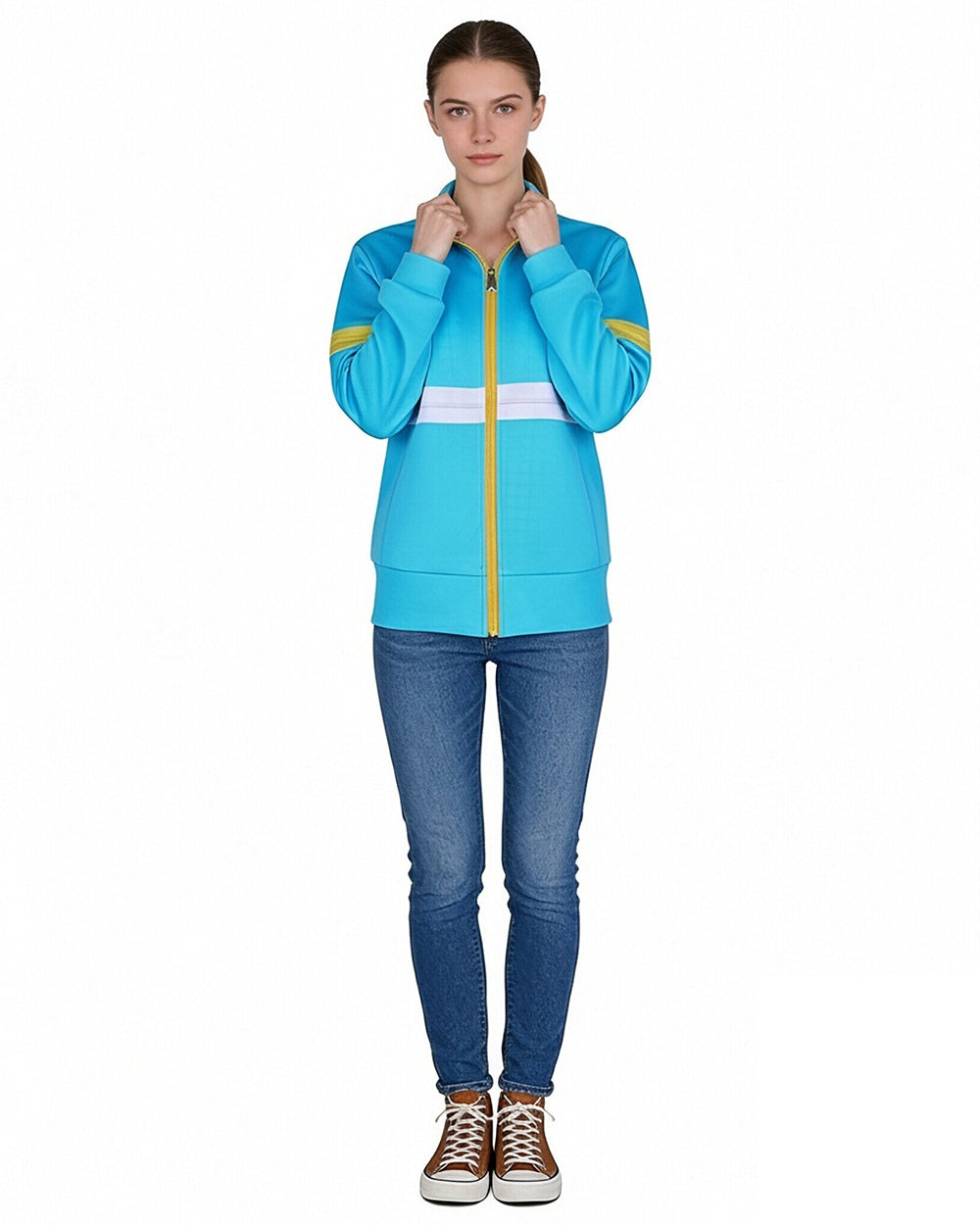 Max Mayfield Costume Blue Jacket and Plaid Sweatshirt Max Cosplay Outfits