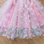 Girls Light Up Dress Sparkly Fairy Butterfly Tulle Dress with 3D Wing and Lights for Halloween Carnival Birthday Parties