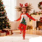 Kids Christmas Pajamas with Socks and Headband Xmas Holiday Outfit for Boys Girls