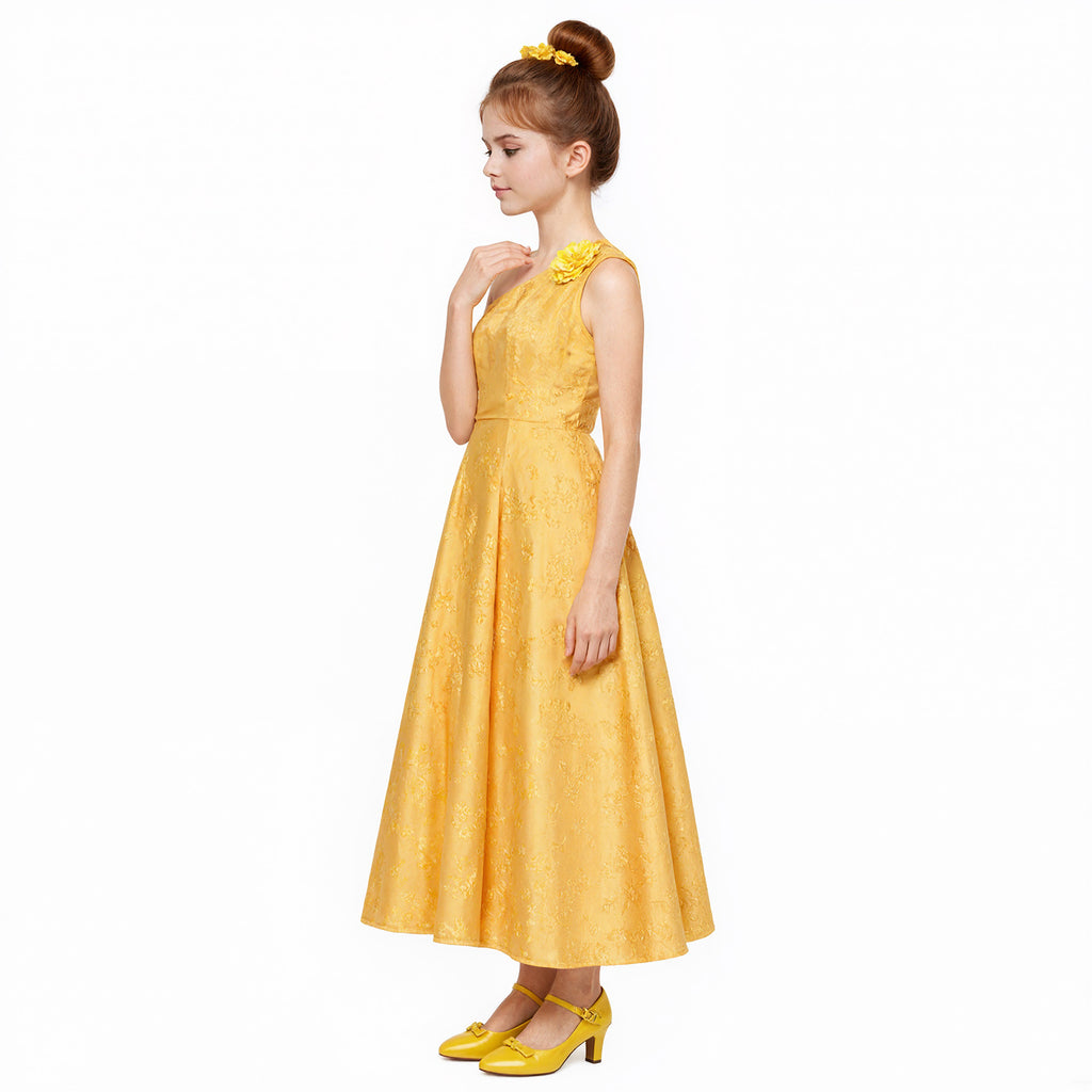 Cute Judy Party Dress Yellow Ball Gown with Headband Kids Adults Cosplay Costume