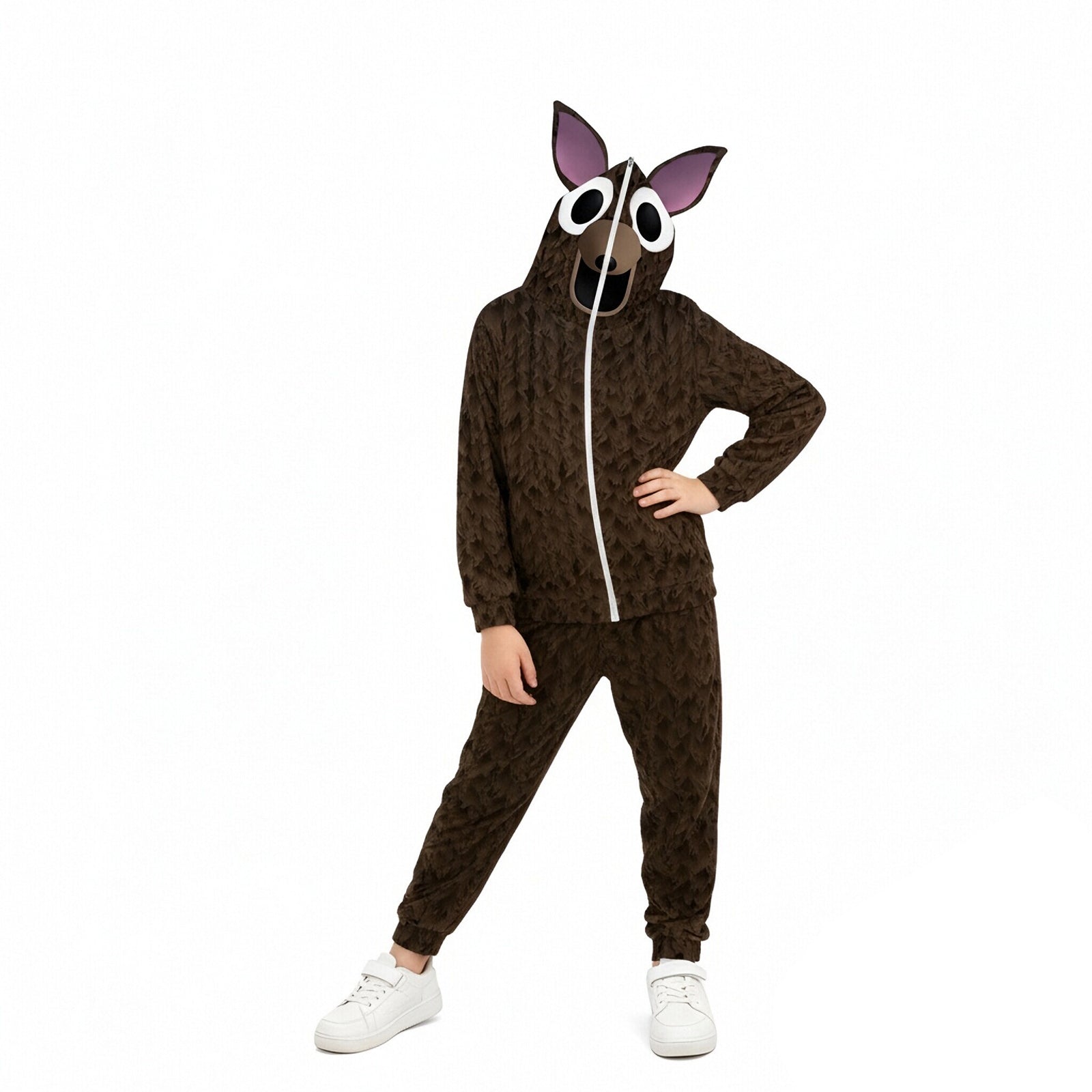 Horror Deer Hooded Sweatshirt and Pants Set Game Player Monster Tracksuit with Plus Size