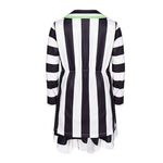 Girls Betelgeuse Costume Beetle Ghost Black and White Striped Dress Suit for Cosplay
