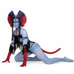 Varang Costume Ash Clan Leader Na'vi Long Tailed Jumpsuit with Headdress for Cosplay