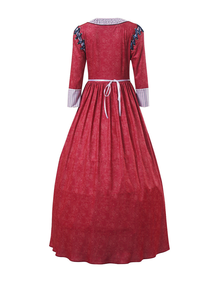 Adult Princess Dress Maid Maxi Dress with Apron Long Sleeve Party Outfit