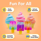 6pcs Squishy Sensory Ice Cream and Popsicle Toys Slow Rising Stress Relief Toys for Kids 3+ and Adult