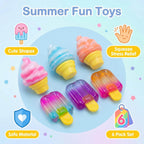 6pcs Squishy Sensory Ice Cream and Popsicle Toys Slow Rising Stress Relief Toys for Kids 3+ and Adult