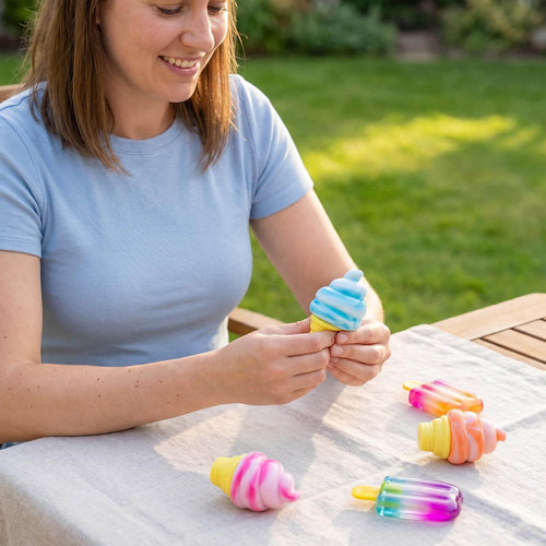 6pcs Squishy Sensory Ice Cream and Popsicle Toys Slow Rising Stress Relief Toys for Kids 3+ and Adult