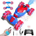 2.4G RC Stunt Car 360° Rotation 4WD Twist Spray Car Dual Control Climbing Car With Light