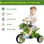 Toddler Tricycle Beginners Dinosaur Ride-on Toy with Adjustable Handlebars & Dino Sounds