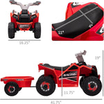 Kids Ride On ATV with Trailer 6V Electric Ride On Car Electric Car with Music