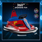 6V Bumper Car 360° Spin Electric Ride On Toys with Lights Music Safety Belts