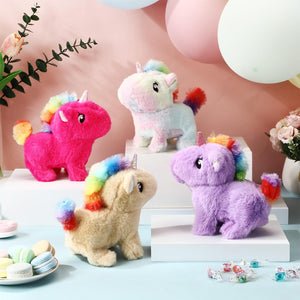 Unicorn Plush Toy Talking Wagging Nodding Educational Doll Electric Animal Interactive Animated Toy for Toddler