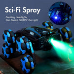 Kids 2.4G RC Stunt Car 360° Rotating Flips 4WD Spray RC Drift Car Climbing Car with Light Holiday Toys