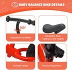 Toddler Balance Bike Lightweight Bike Adjustable Seat and Handle No Pedal Car