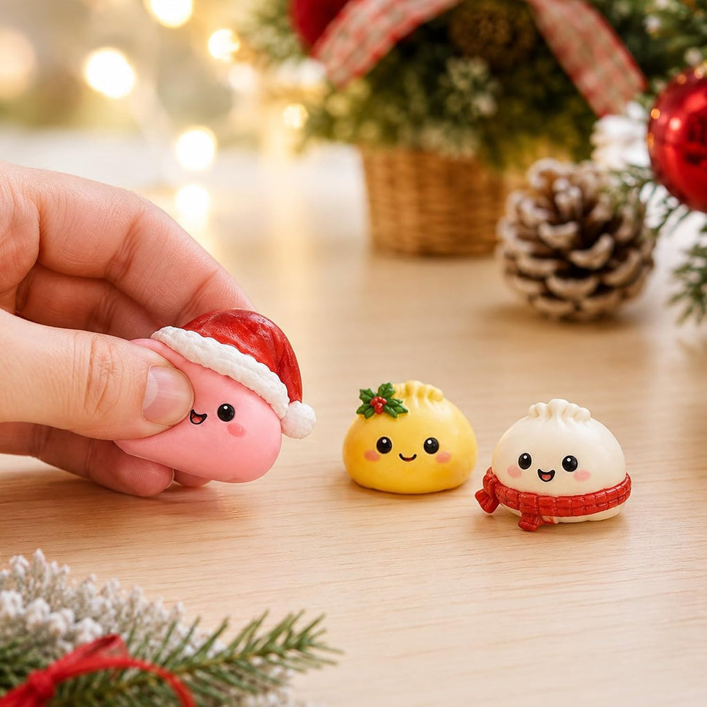 Christmas Advent Calendar 2026 Dumpling Squishies 24Pcs Cute Squeeze Fidget Toys Christmas Countdown Gift Set for Kids and Adults