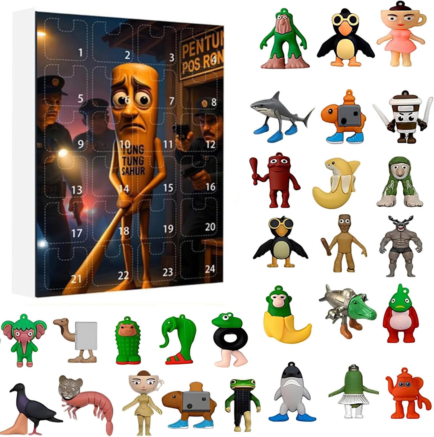 Advent Calendar 2025 Tung Tung Tung Sahur 24pcs Figure Toys Blind Box Holiday Surprise Gift Christmas Ornaments