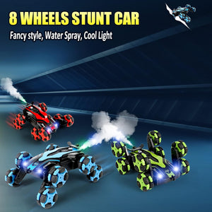 2.4G Eight-wheel Stunt Car 4WD Remote Control Car Spray Drift Climbing Car