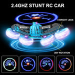 14KM/H RC Stunt Car 2.4G Double-sided Rolling 360° Rotation Car LED Light Letters Vehicle For Kids