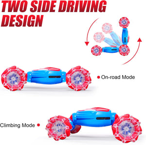 2.4G RC Stunt Car 360° Rotation 4WD Twist Spray Car Dual Control Climbing Car With Light