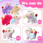 Unicorn Plush Toy Talking Wagging Nodding Educational Doll Electric Animal Interactive Animated Toy for Toddler