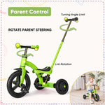 Stroller Bike 4 in 1 Tricycle With Detachable Push Bar Toddler Balance Bike Ride On Toys