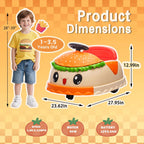 12V Electric Bumper Kids Ride On Car with Remote Cute Burger Design 360° Spin Toy