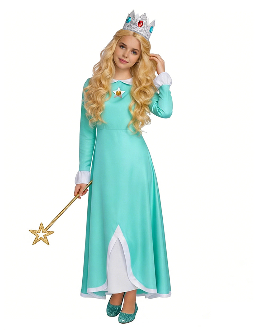 Rosalina Princess Costume Dress with Magical Accessories for Cosplay Events
