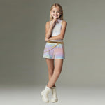 Kids Pop Idol Costume “What It Sounds Like” White Stage Cosplay Outfits Halloween Costume