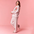 Women Holiday Christmas Pajamas Warm Pullover Sweatshirt and Pants for Xmas Party