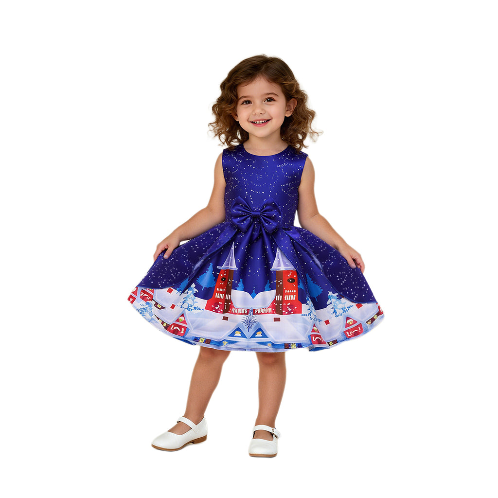 Girls Christmas Dress A Line Princess Party Dress Christmas Costume for Kids 3-8 Years
