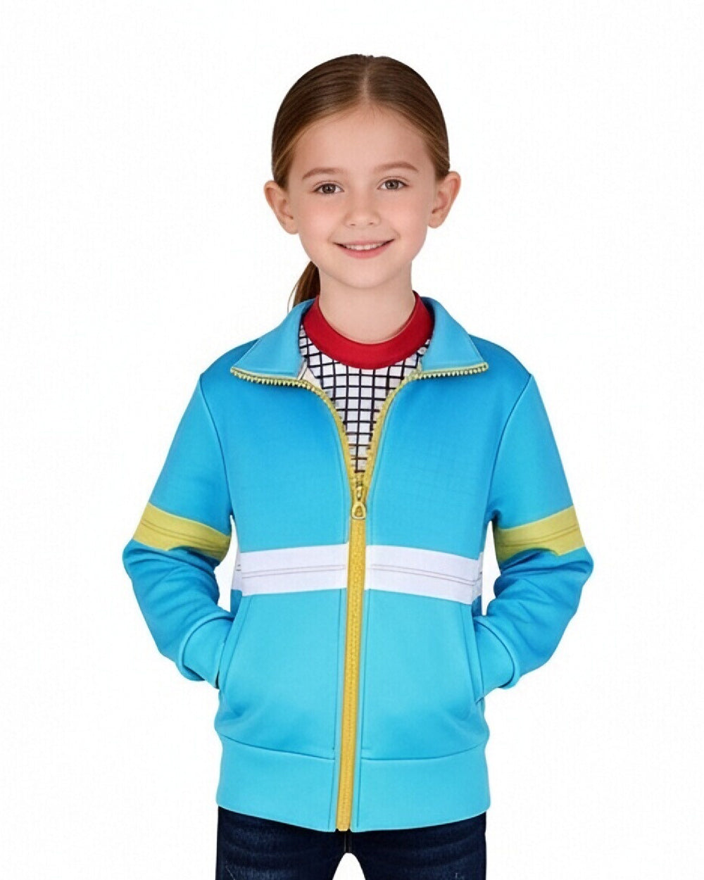 Max Mayfield Costume Blue Jacket and Plaid Sweatshirt Max Cosplay Outfits