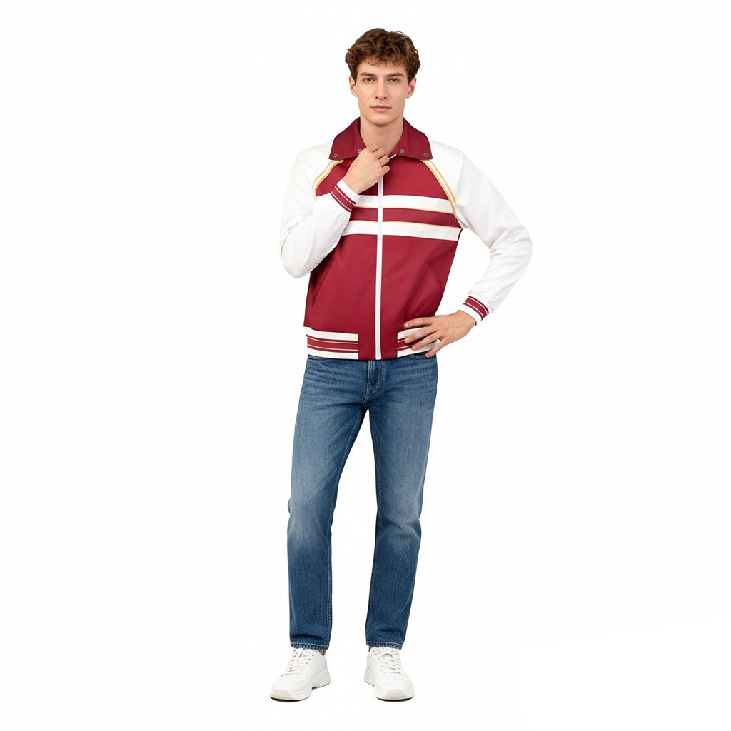Adult Lucas Red Jacket The Final Season Lucas Casual Outerwear Retro 80s Letterman Coat