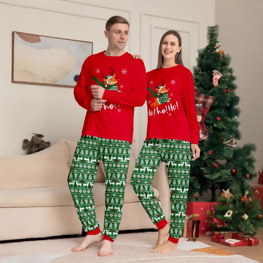 Family Christmas Pajamas Red Tops Pants Xmas Jammies for Kids Adults