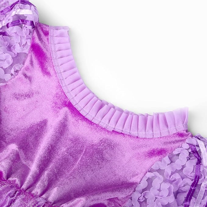 Girls Long Hair Princess Light Up Dress Fancy LED Ball Gown Dress for Party