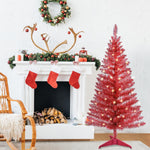 4ft Pink Christmas Tree Table Mini Artificial Tree with 50 Lights Sturdy Stand