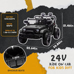 24V Kids Ride on Car 2 Seats Adjustable Speed Truck with Remote Control Light Music