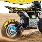 24V Kids Electric Dirt Bike Battery Powered Motorcycle 200W Ride On Car with Light Music
