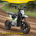 24V Kids Electric Dirt Bike Battery Powered Motorcycle 200W Ride On Car with Light Music