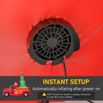 7.5ft Christmas Inflatable Toy with LED Lights Santa Claus Driving a Fire Truck with Tree Outdoor Decoration