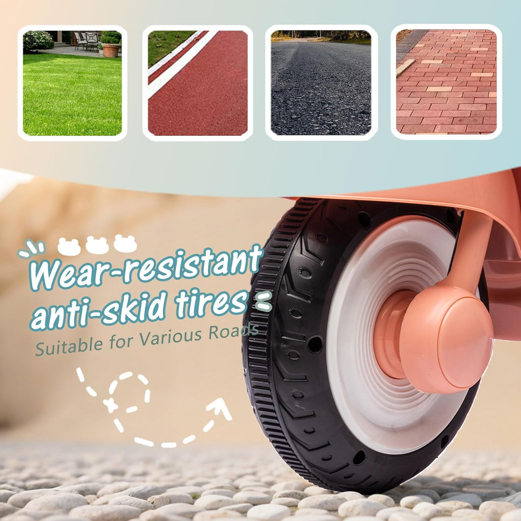 Kids Electric Motorcycle 12V Ride On Car with Storage Box Bluetooth Music 2 Seats Motorcycle