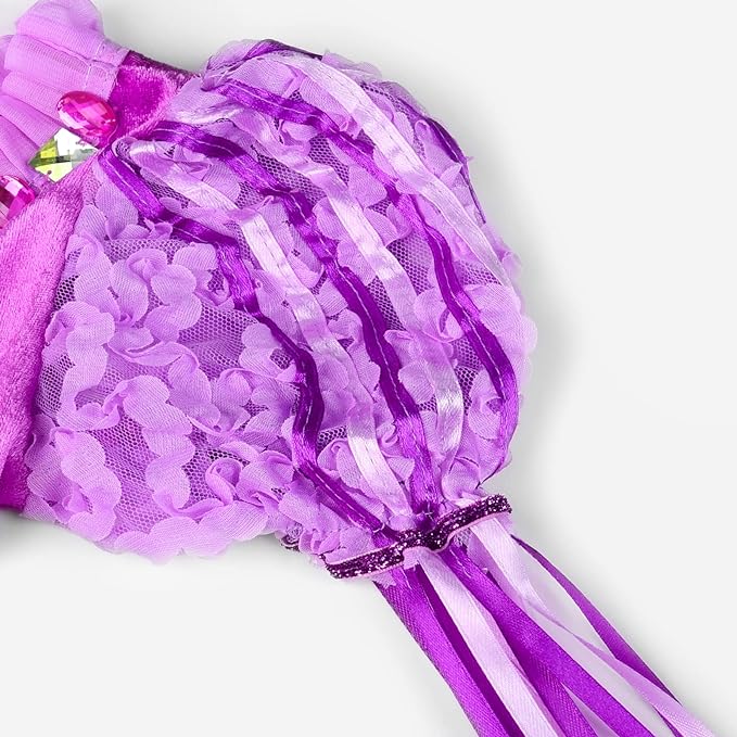 Girls Long Hair Princess Light Up Dress Fancy LED Ball Gown Dress for Party